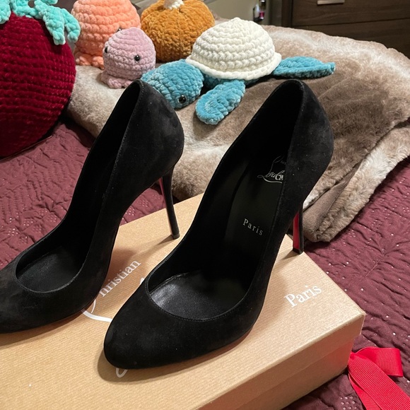 Authentic Dolly Black suede pump Christian Louboutin . Heel height 100mm - Picture 3 of 8